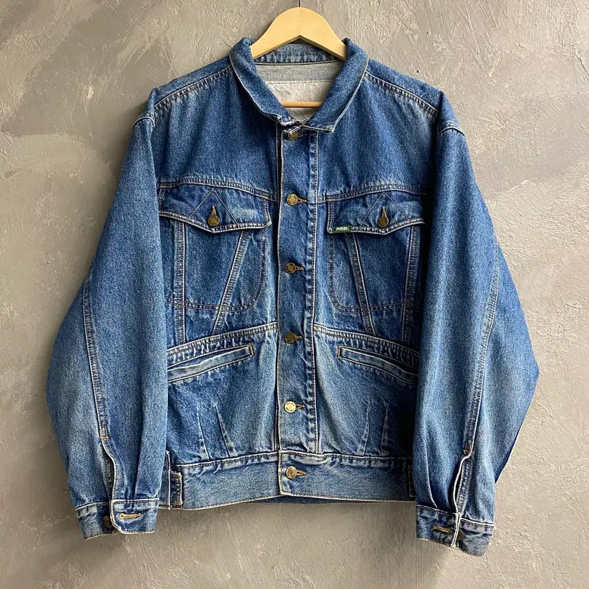 [BUNJANG] Puma 90s Vintage Denim Trucker Jacket M / [M] 90s Puma 푸마 빈티지 데님 트러커 자켓