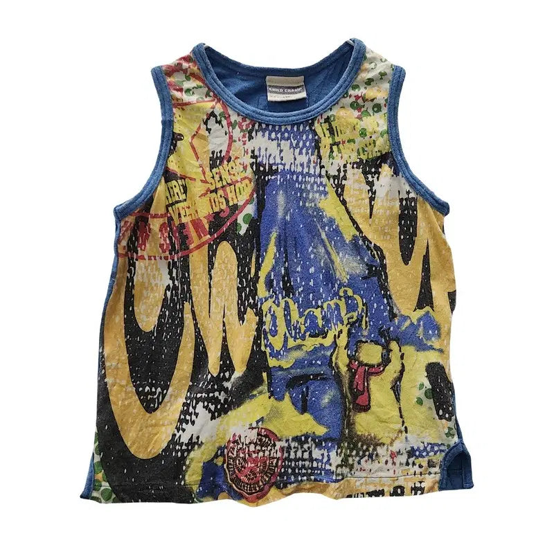 [BUNJANG] Graffiti Painting Ringer Sleeveless Top / 그래피티 페인팅 링거 슬리브리스