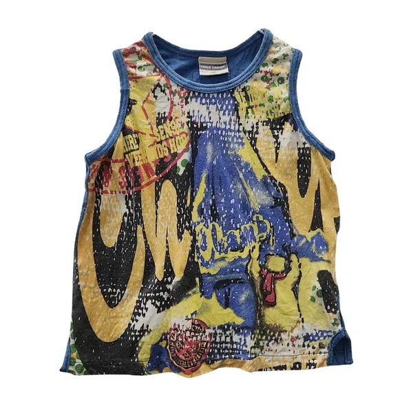 [BUNJANG] Graffiti Painting Ringer Sleeveless Top / 그래피티 페인팅 링거 슬리브리스