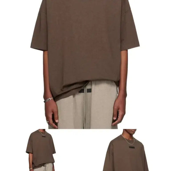[BUNJANG] Fear of God Essentials Oversized T-Shirt Brown / 에센셜 오버핏 반팔티 브라운 새제품 s