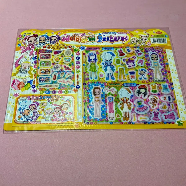 [BUNJANG] Ojamajo Doremi Vivace Styling Sticker Large / 꼬마마법사레미 비바체 코디스티커 큰 판 고전문구