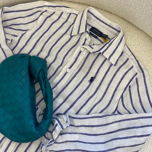 [BUNJANG] Polo Ralph Lauren Linen Relaxed Fit Shirt Women's / [QR정품] 폴로 랄프로렌 린넨 셔츠 릴렉스핏 여성
