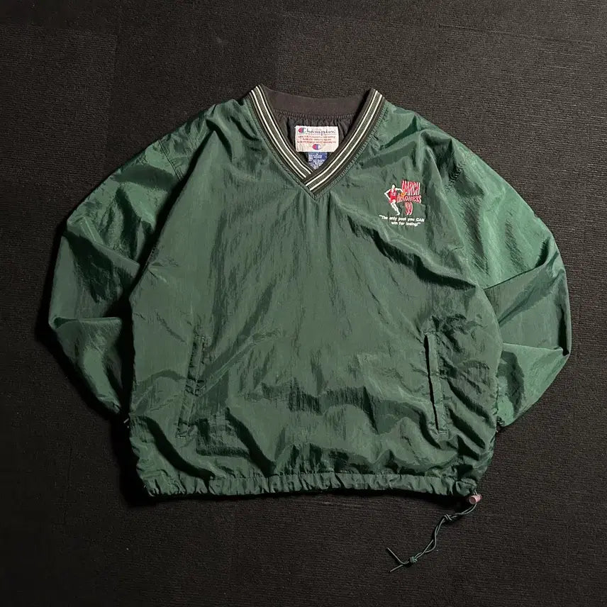 [BUNJANG] Champion 90s Old School Deep Green Windbreaker Warm-up Jacket L / 챔피온 90s 올드스쿨 딥그린 바람막이 웜업