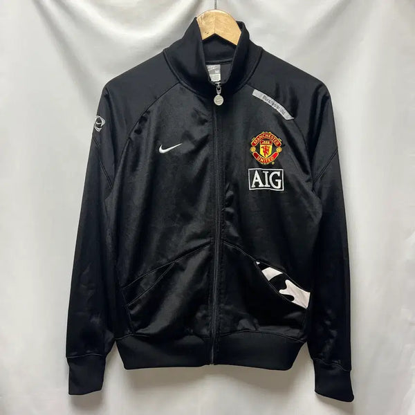 [BUNJANG] Nike Manchester United AIG Old School Training Track Top Jersey Jacket (M) / [정품/M] 나이키 맨유 AIG 트레이닝 블랙 올드스쿨 트랙탑 져지 자켓