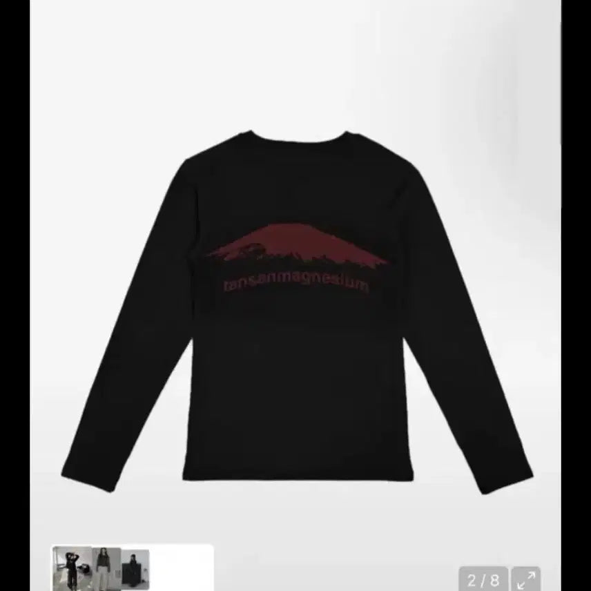 [BUNJANG] Mountain Long Sleeve T-Shirt Red/Black (W1) / 탄산마그네슘 마운틴 롱슬리브 레드 블랙(W)