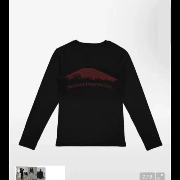 [BUNJANG] Mountain Long Sleeve T-Shirt Red/Black (W1) / 탄산마그네슘 마운틴 롱슬리브 레드 블랙(W)