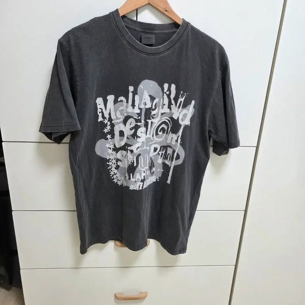 [BUNJANG] Mahagrid Charcoal Washed T-shirt / (실착2회) 마하그리드 차콜 워싱 반팔티셔츠