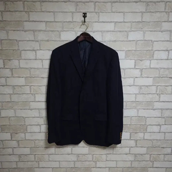 [BUNJANG] Polo Ralph Lauren Navy Doeskin Blazer / 폴로 랄프로렌 네이비 금장 도스킨 블레이저 자켓
