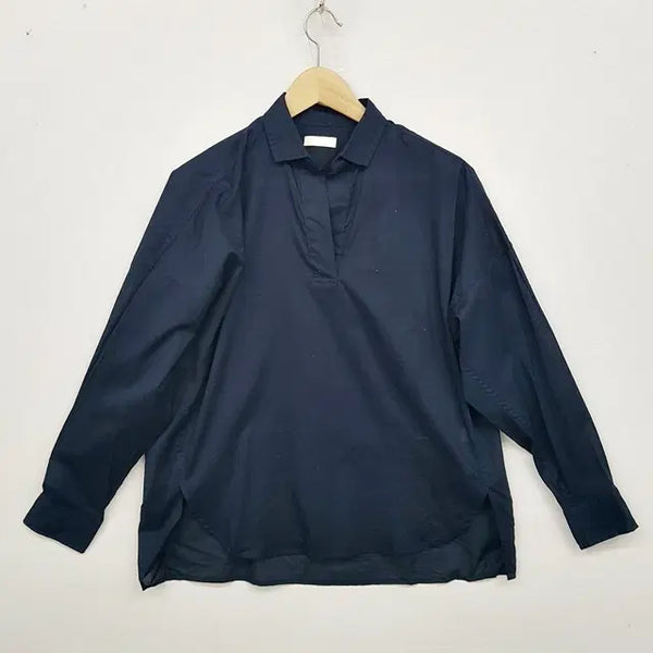 [BUNJANG] Earth Music & Ecology Oversized Shirt Navy Cotton / Earth Music Ecology 오버핏 셔츠 네이비