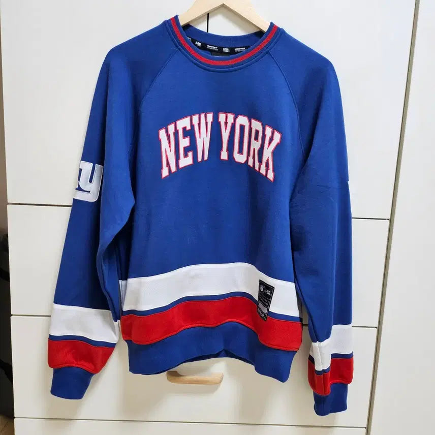 [BUNJANG] New Era Deep Blue Oversized Sweatshirt - Size S / (실착1회) 뉴에라 맨투맨 딥블루 오버핏 S사이즈