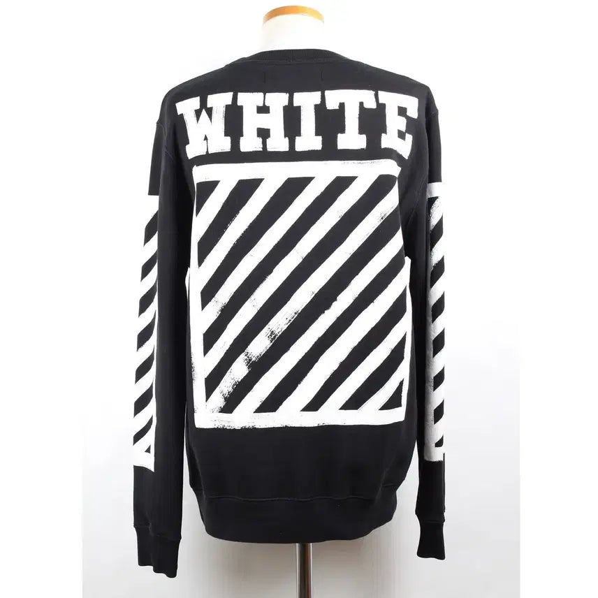 [BUNJANG] Off-White Paint Arrow Long Sleeve Sweatshirt Black / [정품/당일출고] 오프화이트 페인트 애로우 긴팔 맨투맨 S / 95