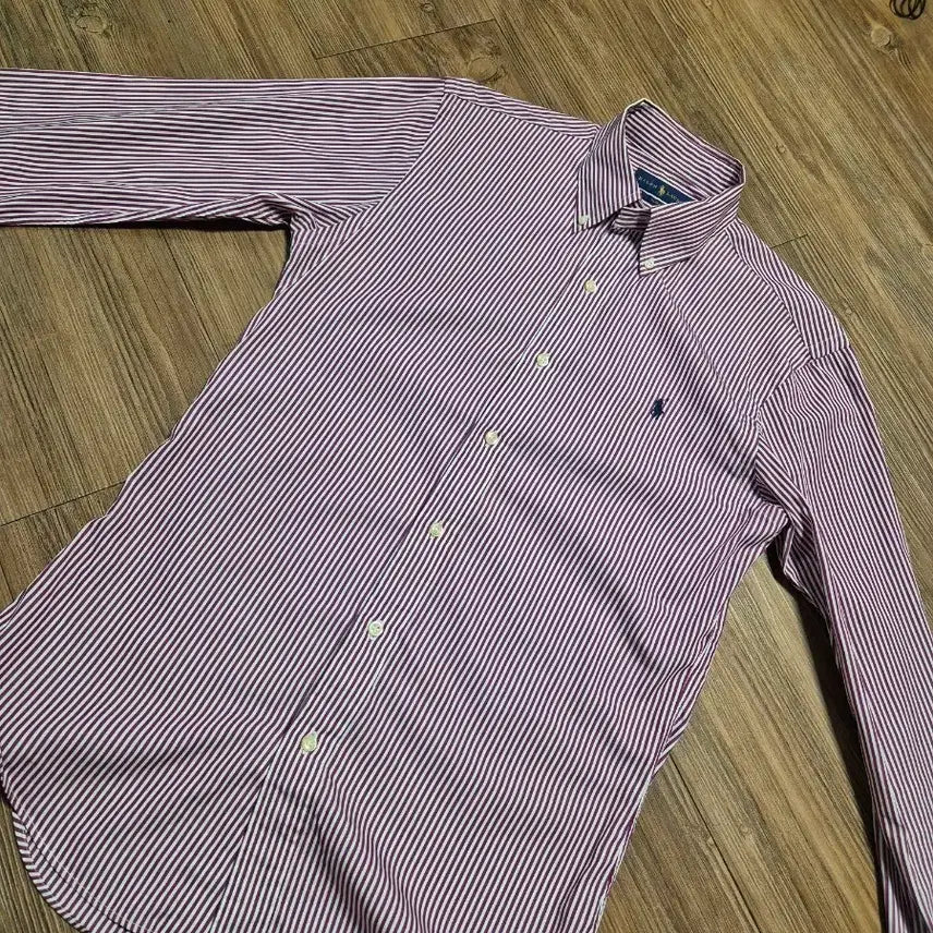 [BUNJANG] Polo Ralph Lauren Wine Stripe Shirt (Size S) / (95) 폴로랄프로렌 와인 스트라이프 셔츠