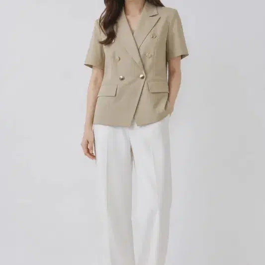 [BUNJANG] Beige Women's Blazer Jacket / 베이지 여자 L 블레이저 자켓 O0815