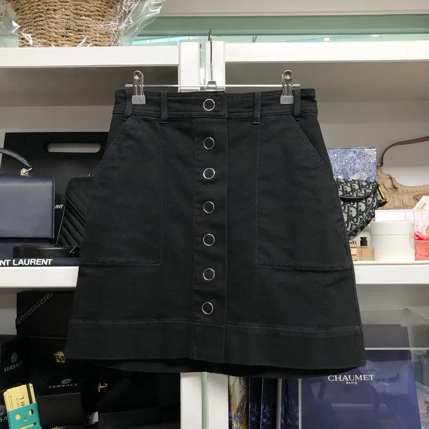 [BUNJANG] Maison Kitsuné Black Denim Skirt / MAISON KITSUNE 메종키츠네 블랙컬러 스커트