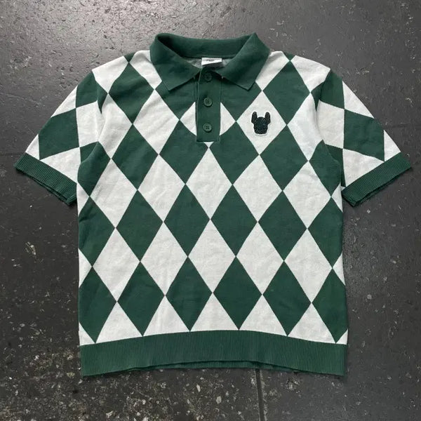 [BUNJANG] Lifework Argyle Collar T-Shirt / 95-100 라이프워크 아가일 카라티