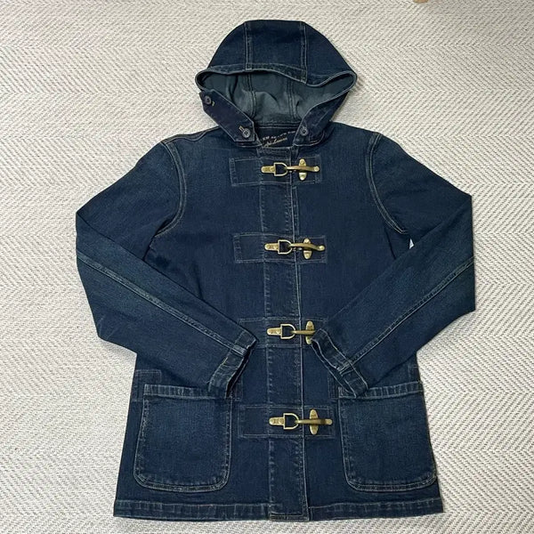 [BUNJANG] Ralph Lauren Denim Hooded Duffle Coat / (S) 랄프로렌 데님 후드 더플코트