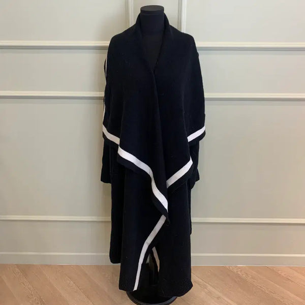 [BUNJANG] Alexander McQueen Women's Black Wool Wrap Cardigan Coat / 267003746 알렉산더 맥퀸 여성 울 랩 카디건 코트 블랙