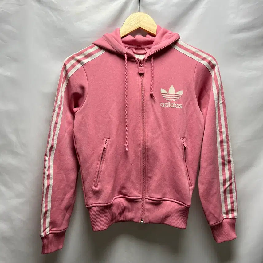 [BUNJANG] Adidas Europa Flock Track Top Hoodie - Pink / [정품/90] 아디다스 유로파 플락 핑크 분홍 후드집업 트랙탑 져지