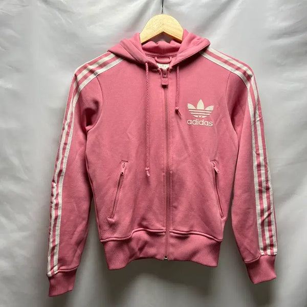 [BUNJANG] Adidas Europa Flock Track Top Hoodie - Pink / [정품/90] 아디다스 유로파 플락 핑크 분홍 후드집업 트랙탑 져지