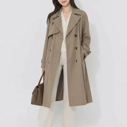 [BUNJANG] Beige Women's Trench Coat (Free Size) / 베이지 여자 FREE 트렌치 O0780