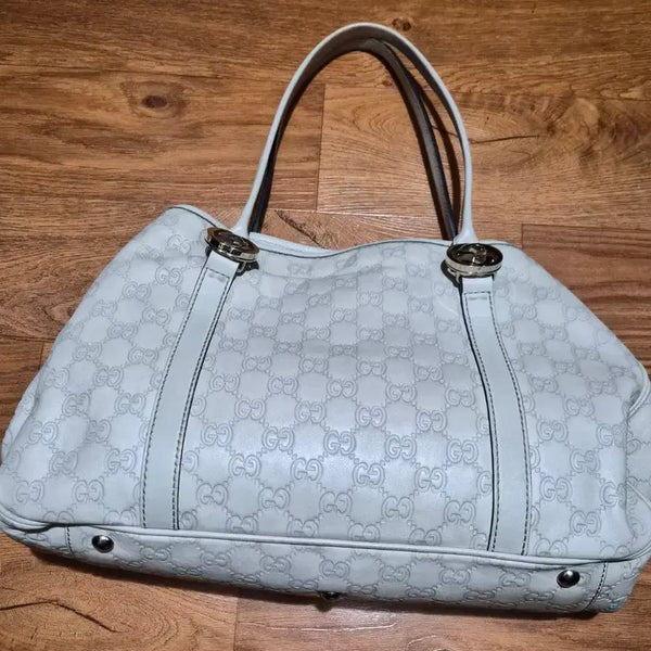 [BUNJANG] Gucci Shimma Ivory Shoulder Tote Bag / 구찌 시마 아이보리 숄더백, 토드백