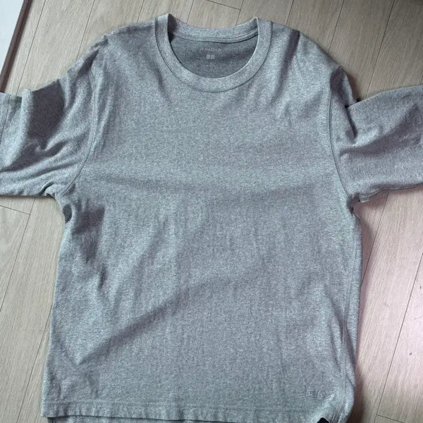 [BUNJANG] Uniqlo Bi-Color T-Shirt Grey XL / 유니클로 바이컬러T 04그레이(XL)