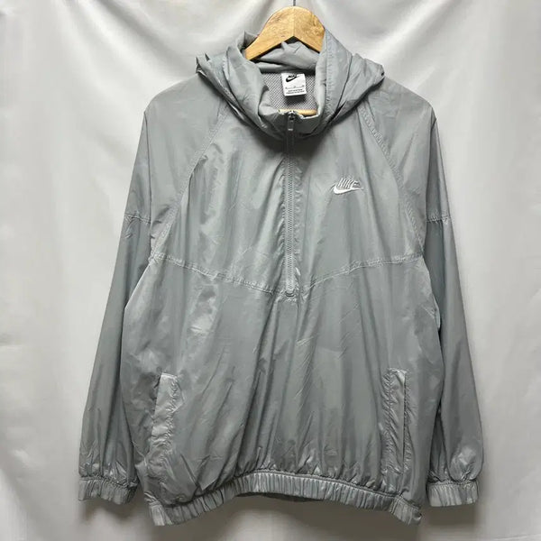 [BUNJANG] Nike Swoosh Unlined Woven Anorak Jacket Grey XL / [정품/XL] 나이키 스우시 언라인드 우븐 그레이 바람막이 아노락 반집업