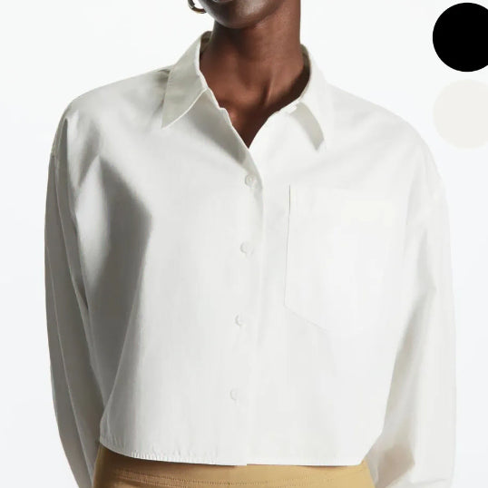 [BUNJANG] COS White Poplin Crop Shirt Size 42 / 코스 화이트 크롭 팝린 셔츠