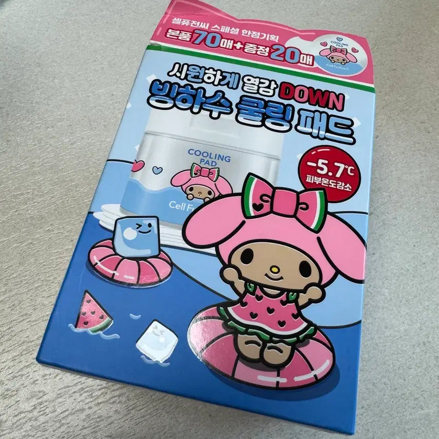 [BUNJANG] Cell Fusion C Glacier Water Cooling Pad 90 Count Sanrio My Melody / 셀퓨전씨 빙하수 쿨링패드 70매+20매 산리오 마이멜로디