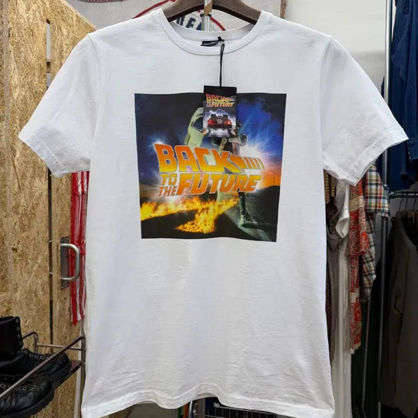 [BUNJANG] Universal Back to the Future Graphic T-Shirt White / 유니버셜 빽투더퓨쳐 반팔 티셔츠