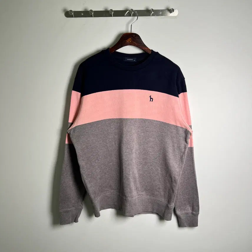 [BUNJANG] HAZZYS Color Block Crewneck Sweatshirt (100) / HAZZYS 헤지스 컬러블록 배색 맨투맨 100