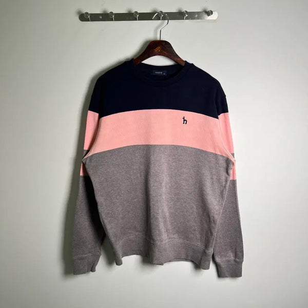 [BUNJANG] HAZZYS Color Block Crewneck Sweatshirt (100) / HAZZYS 헤지스 컬러블록 배색 맨투맨 100