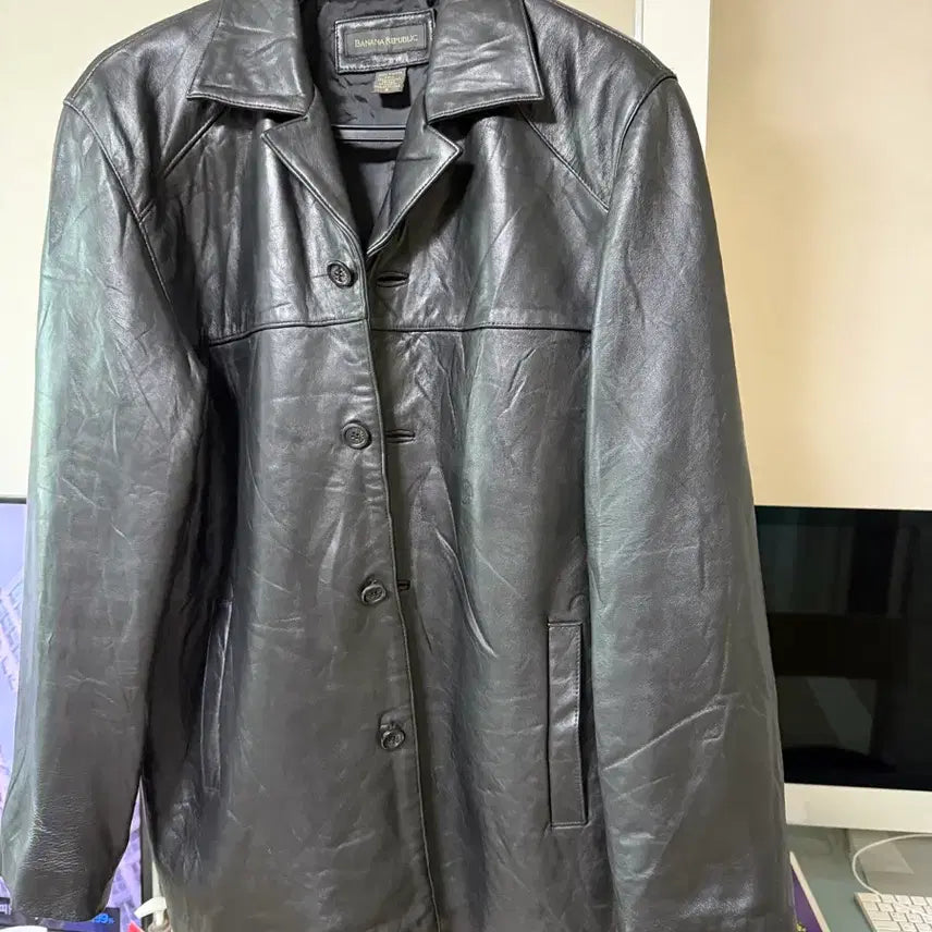 [BUNJANG] Banana Republic Leather Car Coat (KR 100) / 바나나리퍼브릭 가죽자켓 카코트(100)