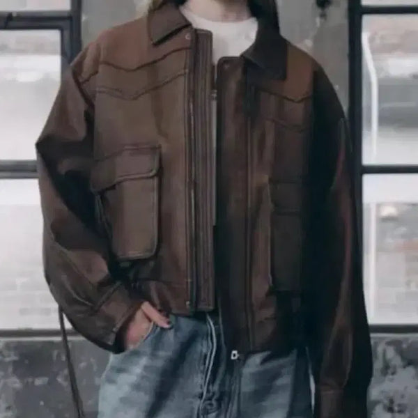 [BUNJANG] AS IF CALLING Leather Jacket M / 에즈이프캘리 레더자켓 M