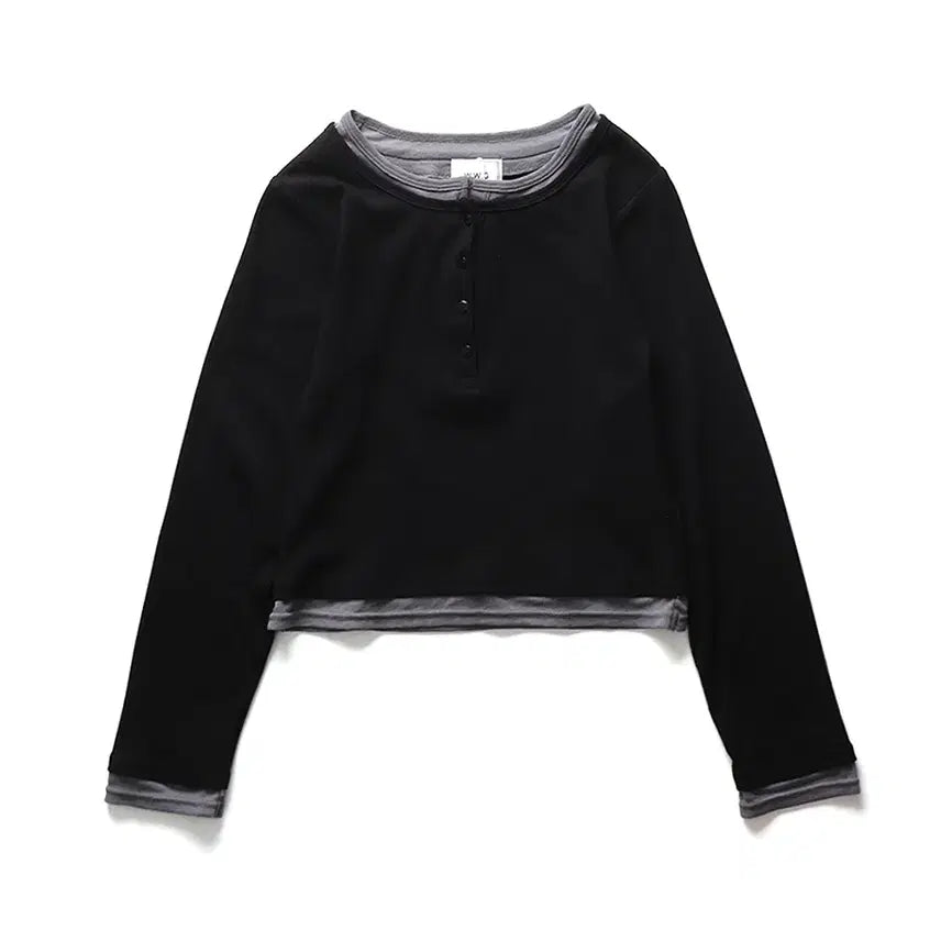 [BUNJANG] WHO'S WHO gallery Layered Henley Top / WHO'S WHO gallery Layered Henley Top