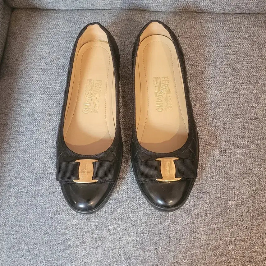 [BUNJANG] Salvatore Ferragamo Women's Black Ribbon Ballet Flats - Size 245 / 페라가모 블랙 슈즈 245  새제품수준