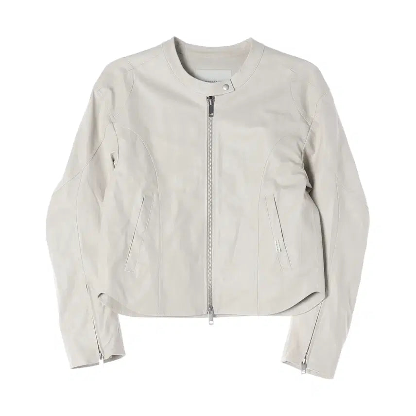 [BUNJANG] Instant Funk 25SS Fou Leather Short Jacket Ivory / 인스턴트펑크 25SS 포우 레더 숏 자켓 재킷 아이보리