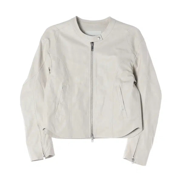 [BUNJANG] Instant Funk 25SS Fou Leather Short Jacket Ivory / 인스턴트펑크 25SS 포우 레더 숏 자켓 재킷 아이보리