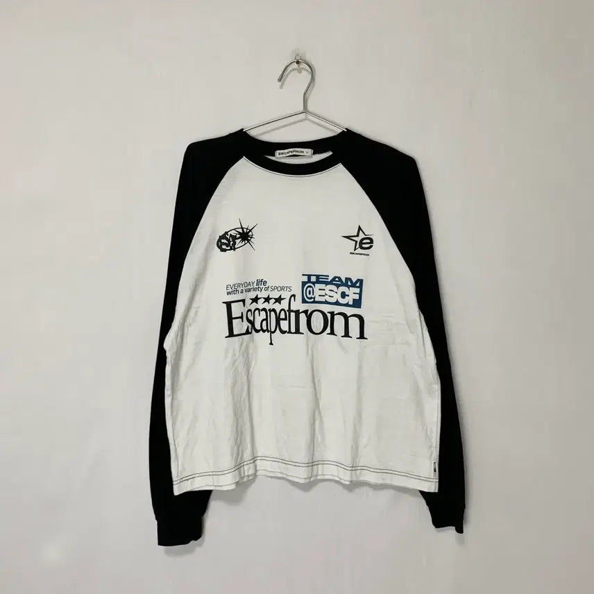 [BUNJANG] Escape From Vintage 00s Y2K Raglan Long Sleeve T-Shirt / 이스케이프 프롬 빈티지 00s y2k 나그랑 레글런 롱슬리브 프린팅 긴팔티