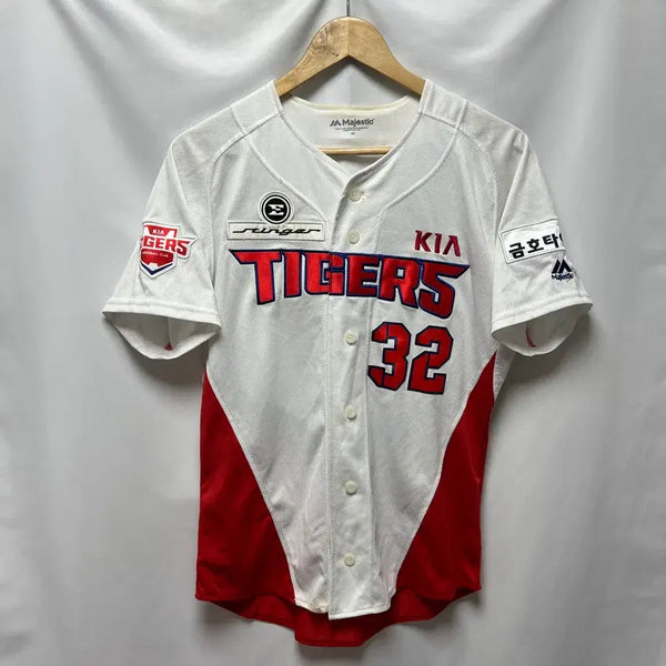 [BUNJANG] Majestic Kia Tigers Kim Min Sik Authentic White Baseball Jersey Size S / [정품/S] 마제스틱 기아타이거즈 어센틱 김민식 화이트 유니폼