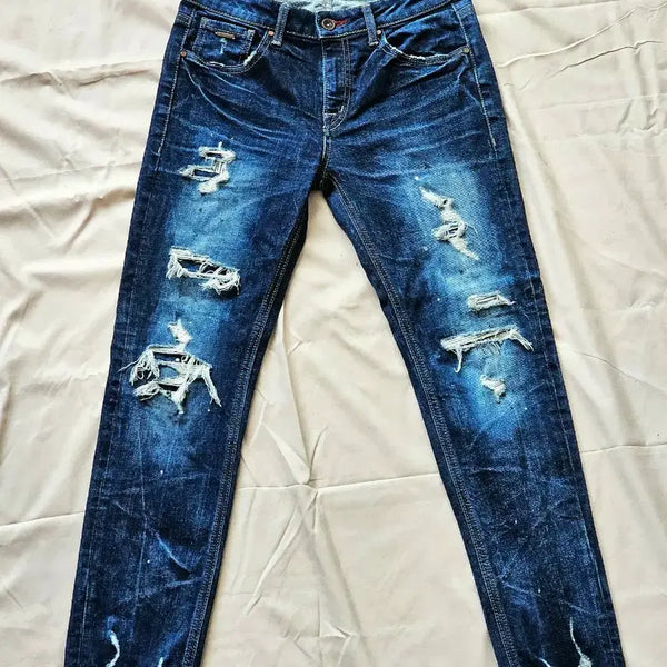 [BUNJANG] BUCKAROO Women's Distressed Indigo Slim Skinny Jeans Size 25 / 버커루 여성 디스트로이드 인디고 청바지 25 사이즈