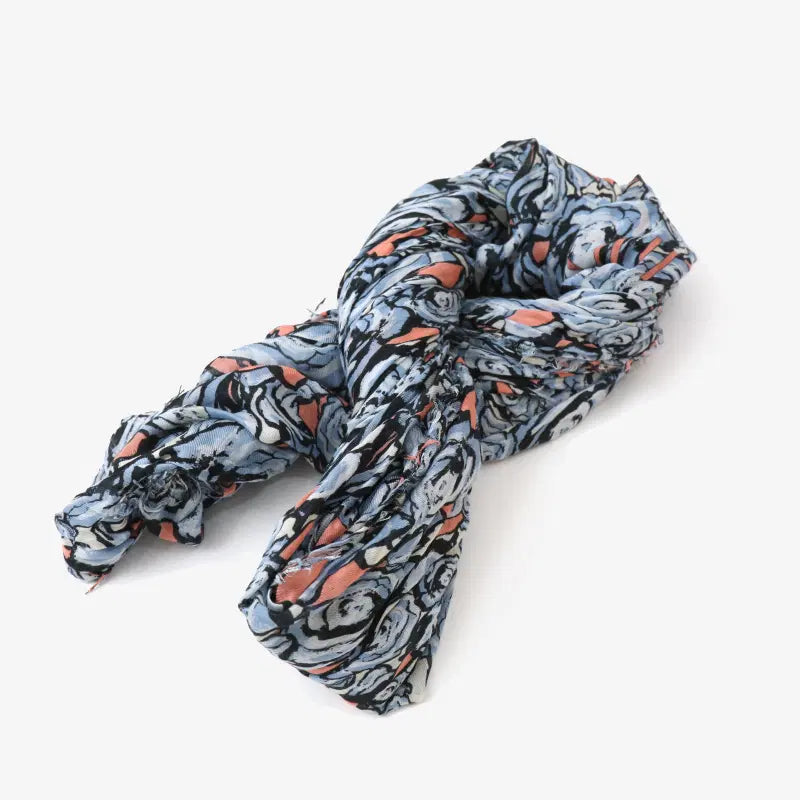 [BUNJANG] Louis Vuitton Rose Pattern Blue Scarf / (정품)루이비통 로즈 패턴 블루 스카프