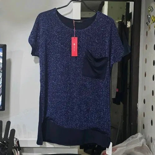 [BUNJANG] Arnoldbarcini Navy Pearl & Black Sparkle Pocket T-Shirt (Size 90) / 092) 아놀드바시니 90사이즈 반짝이 포켓 티셔츠