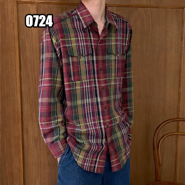 [BUNJANG] Polo Ralph Lauren Military Style Two-Pocket Check Shirt / 사이즈2) 폴로 랄프로렌 밀리터리 스타일 투포켓 체크 셔츠