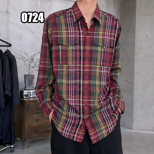 [BUNJANG] Polo Ralph Lauren Military Style Two-Pocket Check Shirt / 사이즈2) 폴로 랄프로렌 밀리터리 스타일 투포켓 체크 셔츠