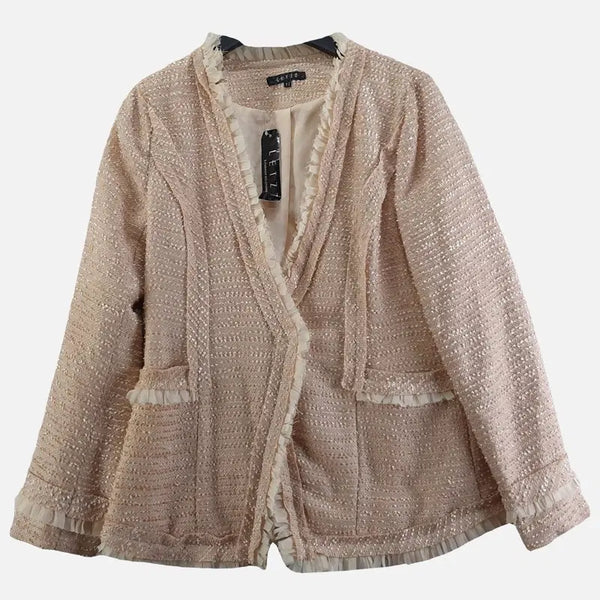 [BUNJANG] Lets Beige Women's Tweed Jacket Size 77 / 레츠 베이지 여자 77사이즈 트위드 자켓 O0922