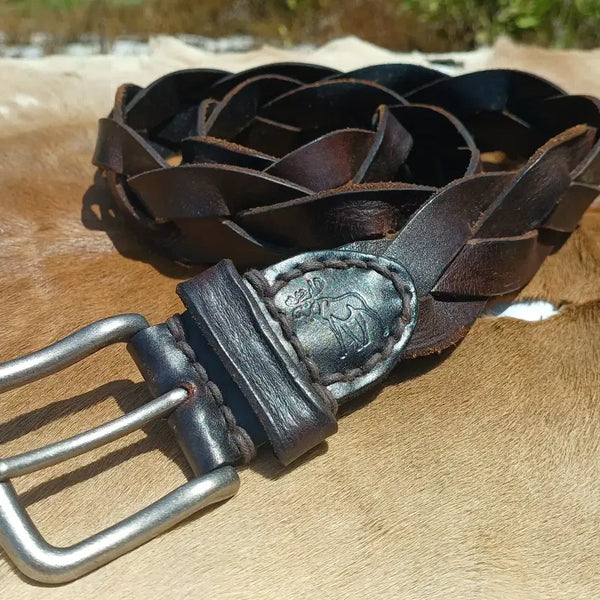 [BUNJANG] Abercrombie & Fitch 2007 Braided Leather Belt (32-inch) / 아베크롬비 앤 피치 다크 브라운 2라인 브레이디드 레더 벨트 2007년 모델 (32인치)