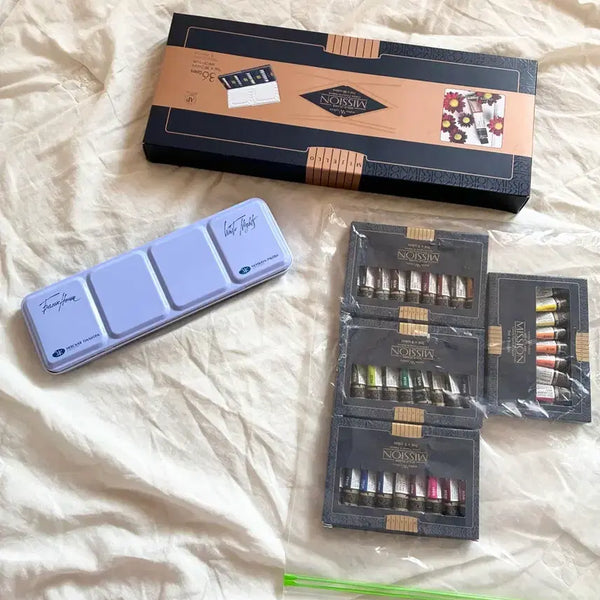 [BUNJANG] Mijello Mission Gold 7ml 36-Color Watercolor Set with Nevskaya Palitra Palette / 미젤로골드미션 물감 7ml 36색 + 네브스카야 파레트