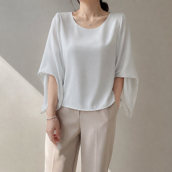 [BUNJANG] Doho Kaori Fit Cape Sleeve Blouse / [55]도호 가오리핏 케이프소매 블라우스