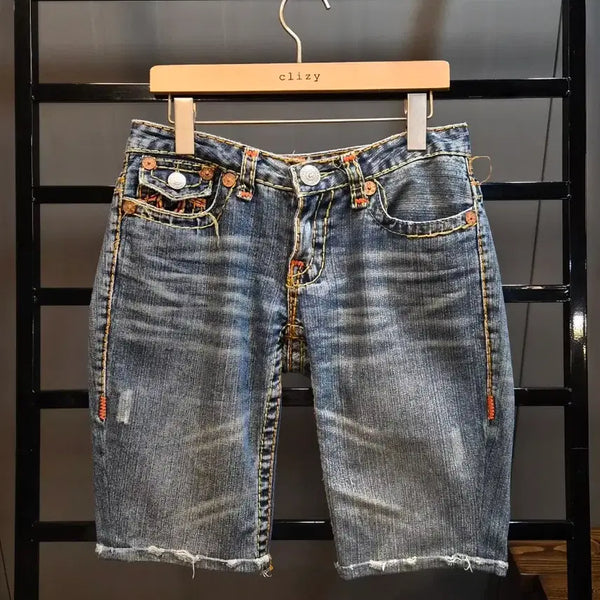 [BUNJANG] True Religion Joey USA Made Big Stitch Cut-Off Denim Shorts / [29] 트루릴리젼 TRUE RELIGION JOEY 미국생산 빅스티치 컷팅 데님 반바지 3.9